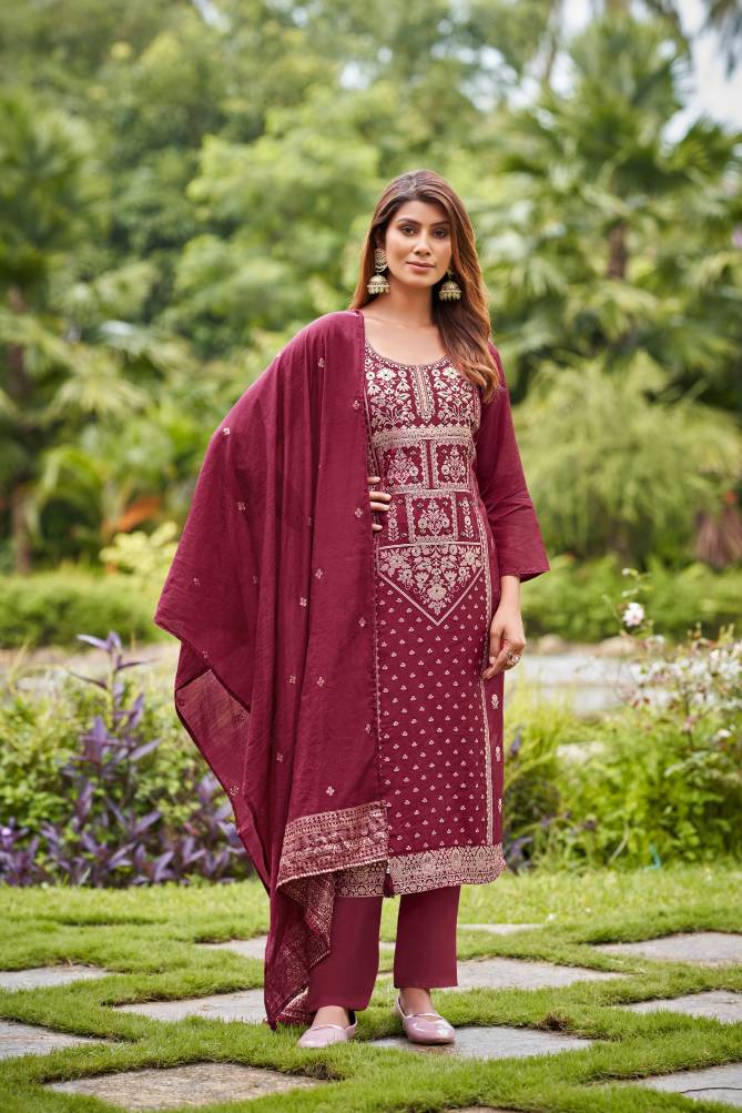 Banarasi By Ossm Viscose Dola Silk Designer Kurti With Bottom Dupatta Wholesale Online